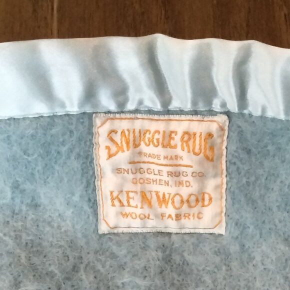 Blue Wool Baby Stroller Zip Blanket Snuggle Rug Vintage 1930s - Picture 4 of 6